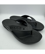 Crocs Black Flip Flops Sandals Men’s 10 Women’s 12 Iconic Comfort Slide - $40.96 CAD