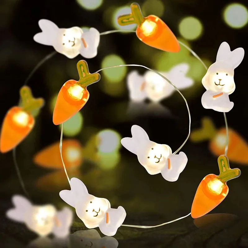 2M  String Lights LED Easter Eggs Bunny Carrot Fairy Lights Holiday Decoration N - £123.55 GBP