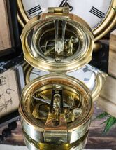 3" D Antiqued Solid Brass Military Engineering Natural Sine Compass Novelty - $55.99