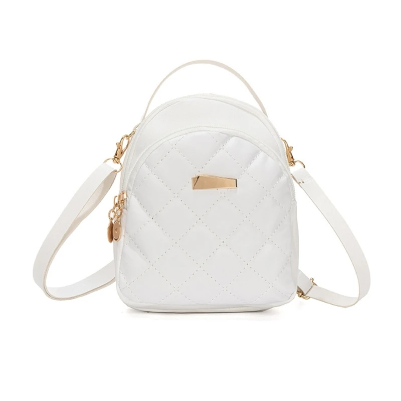 Female Quilted Backpack All-matching Back Pack Ladies Small Phone Pouch Girl Sch - $60.63