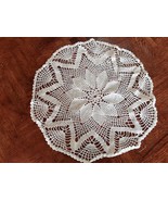 Vintage Crocheted Round Doily, White, 14&quot;, Large, - $12.22