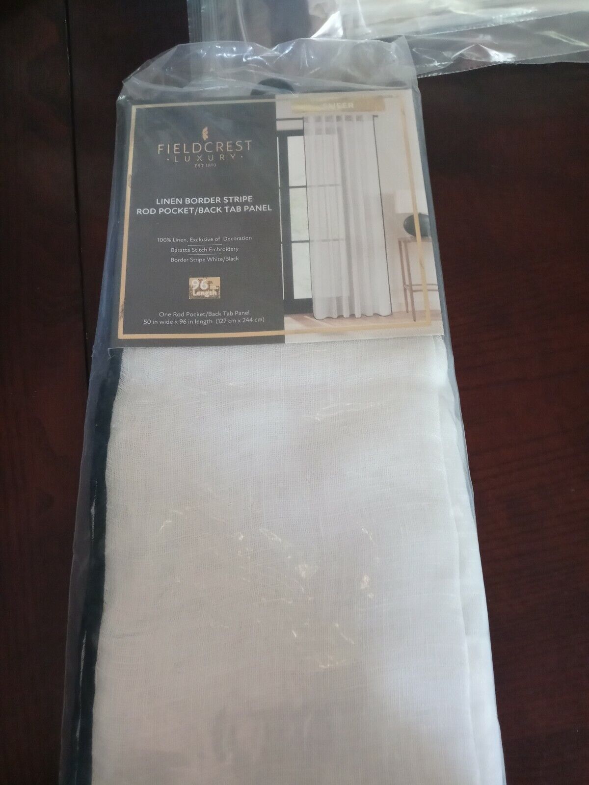 Fieldcrest Luxury Linen Border Stripe. 50 Wide X 96 In Length - $80.07