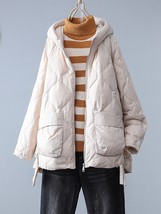 Winter Women White Duck Down Coat Casual Loose Solid Light Down Outwear Female H - £112.96 GBP
