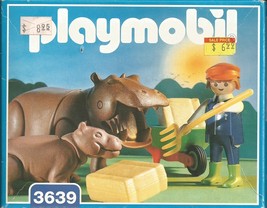 Playmobil Zoo Set, Zookeeper with Hippos # 3639,  from 1994 - $18.00