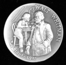 Longines Symphonette &quot;Walt Whitman&quot; .925 Sterling Silver Medal - 1.2 oz. - £30.71 GBP