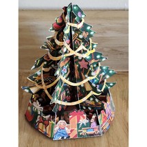 Vintage Paper Christmas Tree 3 D 6 inches High Graphics Inc. Jupiter FL  - £9.03 GBP