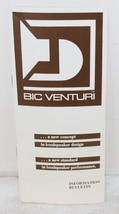 Vintage BIC Venturi Speaker Information Brochure Bulletin - $7.99