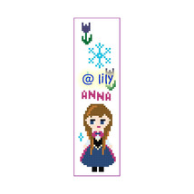 FROZEN Anna BookMark Counted Cross Stitch Pattern Chart PDF with customized - £3.15 GBP