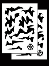 2 PACK Mylar Camo Stencils Camouflage Gun Paint Duracoat Cerakote WOODLAND - $13.99