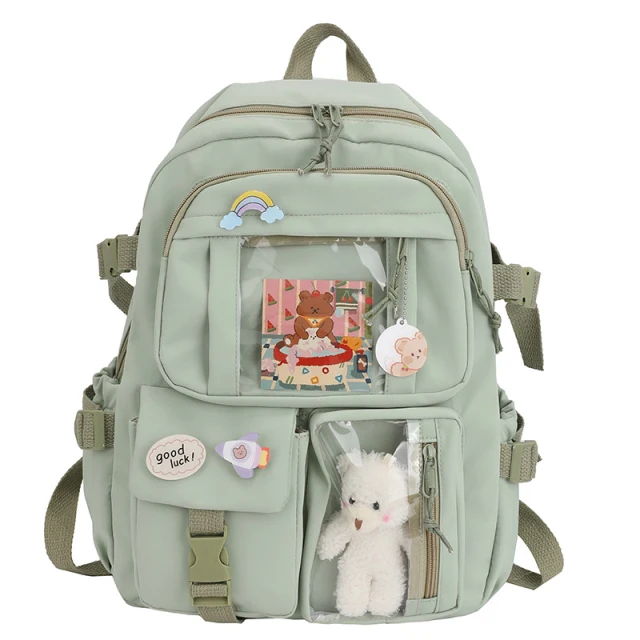 2021Cute Women Backpa Waterproof Multi-Pocket Nylon School Backpack for ... - $78.67