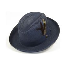 Men Bruno Capelo Summer Spring Soft Straw Style Hat Godfather GF204 Navy image 2