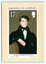 Peter Le Lievre Artist Self Portrait 1980 Christmas Stamp Postcard - $7.00