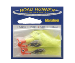 Blakemore Road Runner Marabou Jighead 1/8 OZ, Red/Chartreuse, Fishing, Pack of 2 - £6.94 GBP