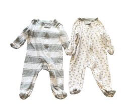 Baby Clothes Lot 6 Pc 0-3M Burt’s Bees Snugabye Organic Sleeper One Piece image 2