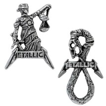 Metallica Pins 2 Choices Justice for All Don&#39;t Tread On Me Alchemy Gothic NWT - £23.55 GBP