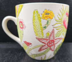 Cactus Large Mug Embossed Green Yellow Red Floral Chameleon Beige Coffee... - £29.21 GBP