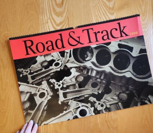 ROAD &amp; TRACK Calendar Vintage 1998 Large Format 22&quot; W x 15&quot; T Wire Bound... - $99.86