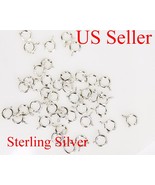 US Seller sterling silver clasp lock  ring 5 mm    10, 20, 30, 50 pcs - $180.63 MXN