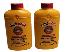 Lot Of 2 Gold Bond Original Strength Body Powder WITH TALC~ 4 oz  - £14.73 GBP