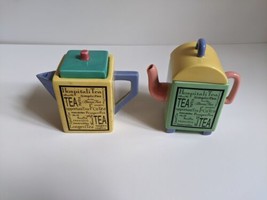 Coyne&#39;s &amp; Company mini teapots Tea For 2 hand painted Art Deco Set Of 2 - £14.76 GBP