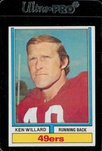 Vintage FOOTBALL Trading Card 1974 Topps #19 Ken Willard Running Back 49ers - £3.69 GBP