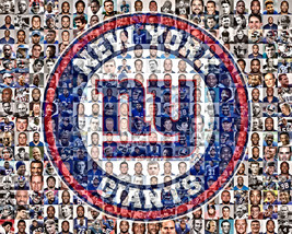 New York Giants Photo Mosaic Print Art using over 100 Past and Present P... - $44.00+