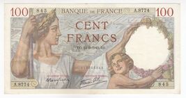France, 100 Francs, 1940, P54, XF - $15.96