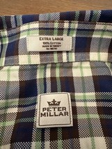 Peter Millar 100% Cotton Plaid Button Down Long Sleeve Shirt Men’s XL - £38.77 GBP