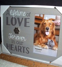 A Lifetime of Love Forever In Our Hearts Pet Memorial Frame Dog Or Cat 4x6 Photo - $15.83