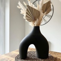 Black Ceramic Vase,Tall Matte Black Vase for Living Room, Bookshelf, Mantel, Tab - £47.45 GBP
