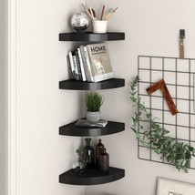  Corner Shelf Set of 4 Black Honeycomb MDF, metal Medium - $115.99