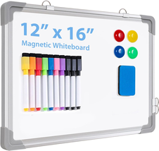 White Board Dry Erase for Wall, 10 Markers, 4 Magnets, 1 Eraser, ARCOBIS 12&quot;X16&quot; - £21.61 GBP