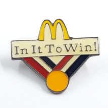 McDonald&#39;s In It To Win! Golden Arches Ribbon Medal Crew Lapel Pin Adver... - $8.99