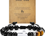 Birthday Bracelets Gifts for Men, Natural Stone Crown Cross Bracelet Val... - $25.17