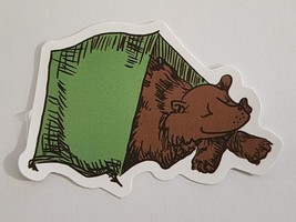 Bear Sleeping in Tent Super Cute Cartoon Multicolor Sticker Decal Embell... - $2.30