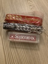 Supreme Logo Red Dice+ One Black Lanyard+One Red Lanyard Set Acrylic Case Box - $89.09