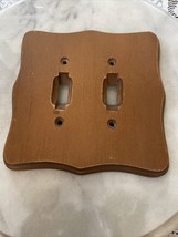 Vintage Wood Double Light Switch Plate - £8.25 GBP