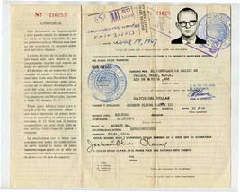 Authorization for an Unlimited Number of Trips to the Mexican Republic 1967 - £29.59 GBP