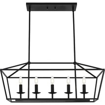 Candle Rectangle Chandelier For Dining Room Island Light Fixture Linear 5 Lights - £232.16 GBP