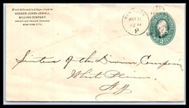 1896 NEW YORK Cover-Hecker Jones Jewell Milling Co., NYC &quot;P&quot; to White Plains O19 - £2.38 GBP