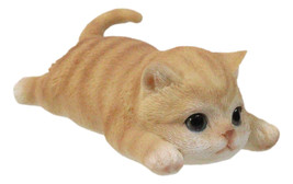 Adorable Resting Feline Orange Tabby Cat Kitten Magnetic Figurine 4.25&quot;L - $21.99