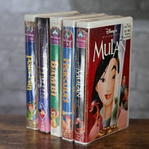 Set of 5 SEALED Vintage Disney VHS Tapes Peter Pan Fantasia Bambi Hercules Mulan - £38.75 GBP