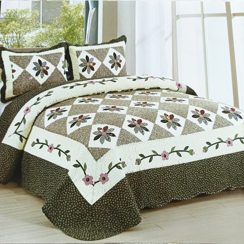 Fashion Cotton Quilt Bedspread Single Linen Quilted Blanket Cubrecam Sof... - $90.56