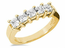 1.00ct Princess Cut Diamond 14K Yellow Gold Ring Wedding Band  - £1,317.71 GBP