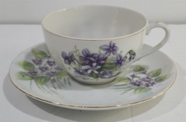 Vintage Flower Floral Porcelain Tea Cup &amp; Saucer Made in Japan - $18.81