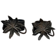 Antique Victorian Silverplate Napkin Rings Figural Pair Floral Monograms... - $33.72 CAD