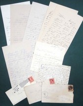 1892-1917 antique LOT EPHEMERA~6 LETTERS,COVERS,POSTAGE STAMPS bedford p... - $84.10