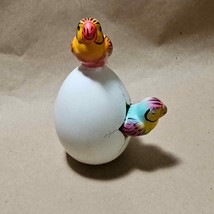 Tonala Pottery Hatched Egg Double Parrots Bright Hand Painted Signed 155 - £22.10 GBP