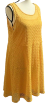 Tiana B Womens Crochet Scoop Neck Dress Size 10 Yellow Lined Sleeveless  - £14.87 GBP