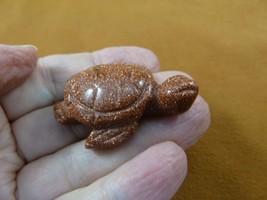 (Y-TUR-SE-583) Orange GOLDSTONE SEA TURTLE gemstone figurine turtles I love - £14.76 GBP